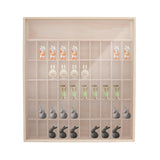 LOONGWEIA Wall Mount Wooden Display Case, 6 Tier Minifigure Display Cabinet with Acrylic Door Miniature Curio Cabinet with 50 Small Compartments for Mini Figures Collectibles Action Figures LOONGWEIA