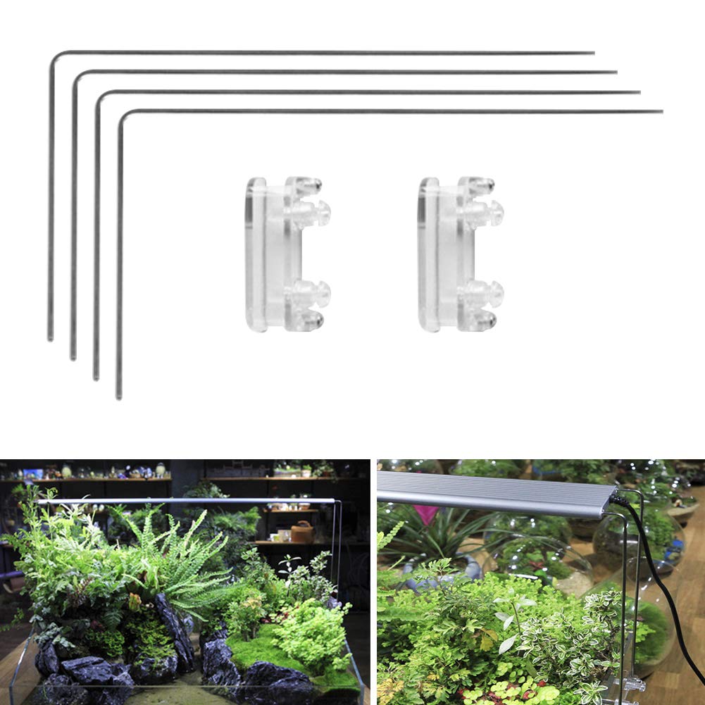 DENPETEC Lighting Holder for Fish Tank Aquarium Light Stand Kit Aquarium Stand for Aquatic High LED Light Lamp Aquarium Light Holder Bracket Support Aquarium Lighting Holder - WoodArtSupply