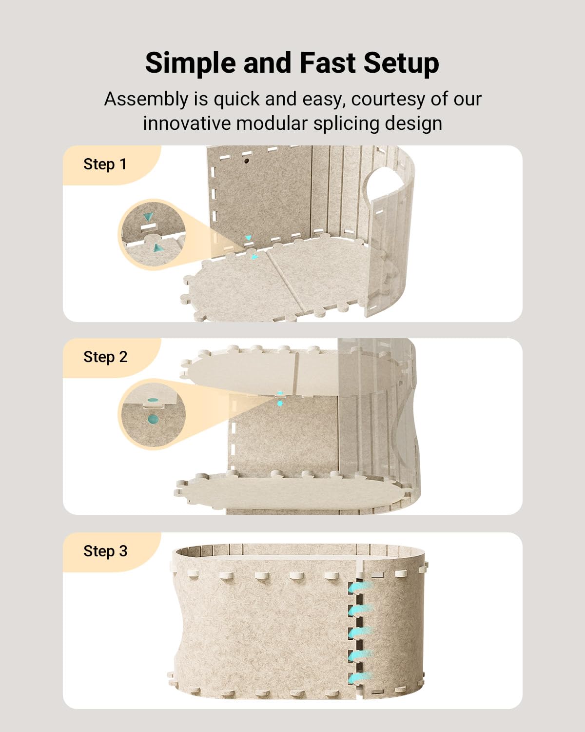 DownyPaws Cat House for Indoor Cats, Cat Bed Cave for Multiple & Large Cats Up to 22 Lbs, Scratch Resistant Peekaboo Cat Caves, Foldable Cat Tunnel Enclosed Bed, PeekaPurr, Cream DownyPaws