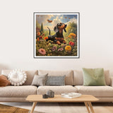 WSLWXSHM Diamond Art Painting Kits for Adults Dachshund Dog, Round Full Drill Diamond Art Kits, 5D DIY Paint with Diamonds Crafts for Home Wall Decoration Gifts 12×12Inch, Animal WSLWXSHM