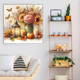 Fall Harvest Diamond Paintings Kits for Adults, Pumpkin Diamond Art Kits Full Drill Diamond Dots Paint with Diamonds Gem Arts and Crafts for Beginner Adults Home Wall Decor Generic