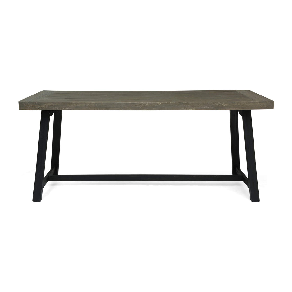 Christopher Knight Home Toby Outdoor Acacia Wood Dining Table, Sandblast Gray Finish and Black Christopher Knight Home