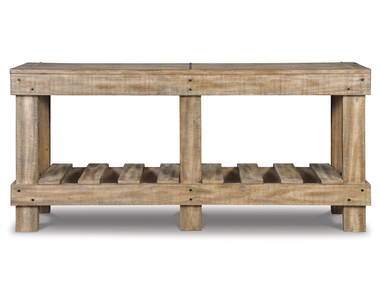 Signature Design by Ashley Susandeer Rustic Farmhouse Console Sofa Table, Brown Signature Design by Ashley