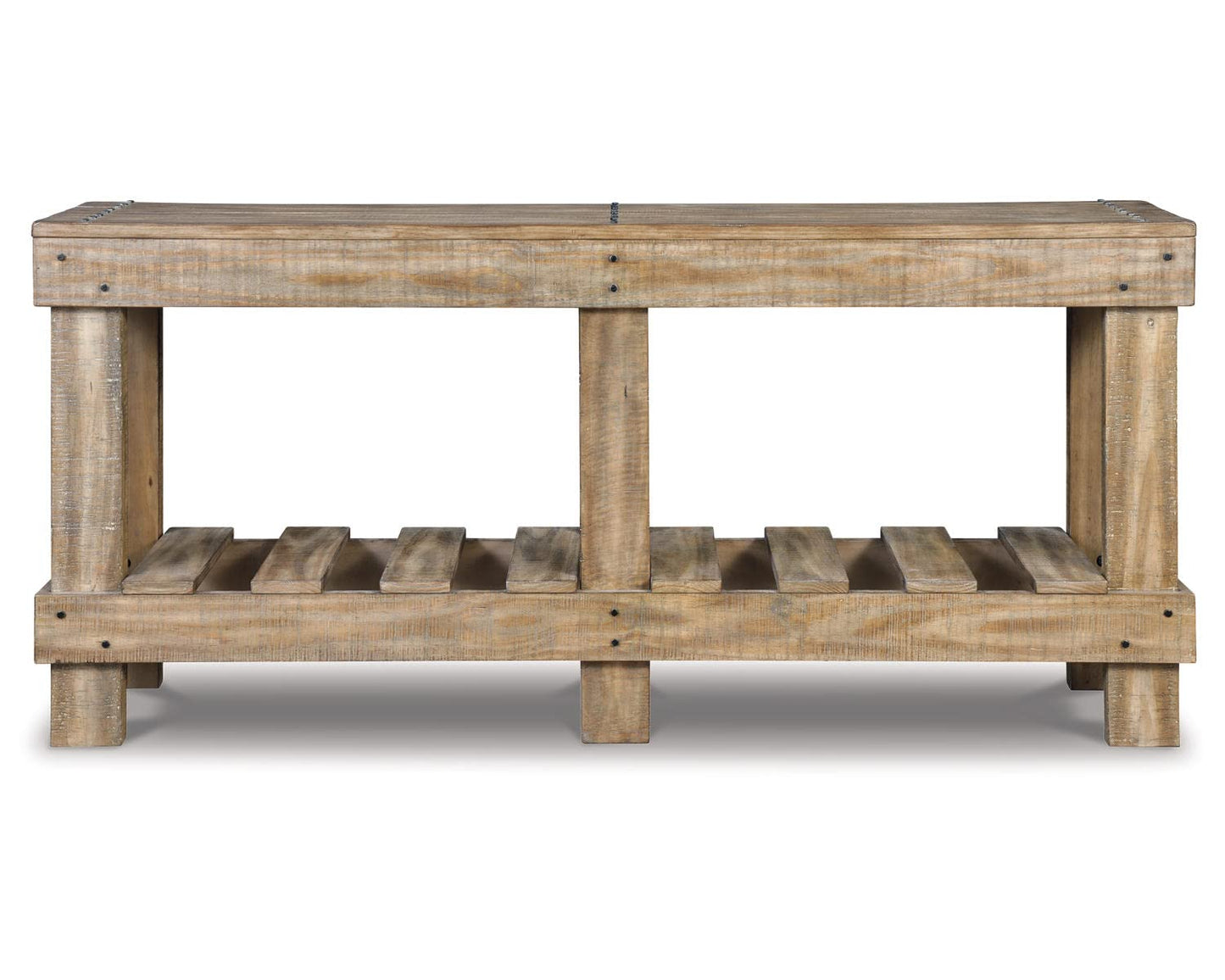 Signature Design by Ashley Susandeer Rustic Farmhouse Console Sofa Table, Brown - WoodArtSupply