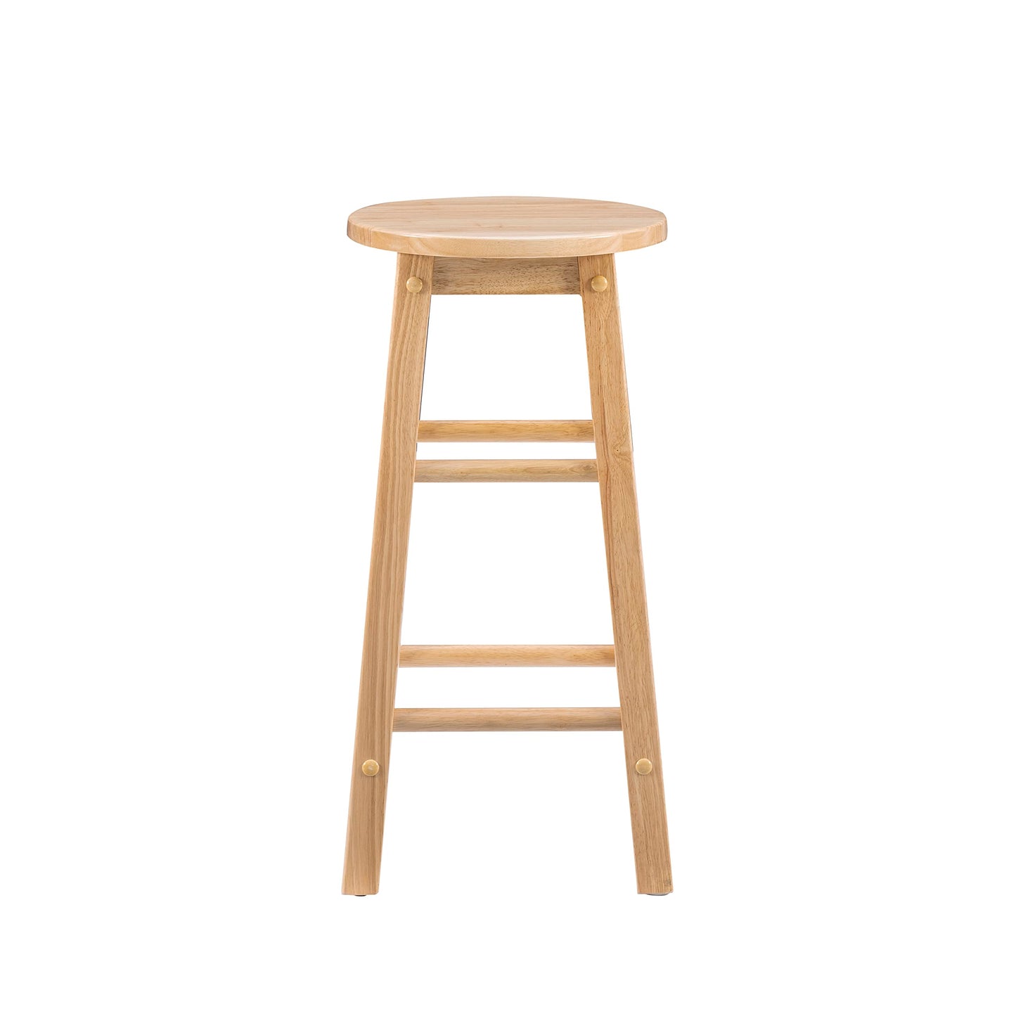 Linon Natural Barstool with Round Seat, 24-Inch - WoodArtSupply