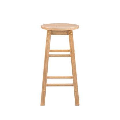 Linon Natural Barstool with Round Seat, 24-Inch - WoodArtSupply