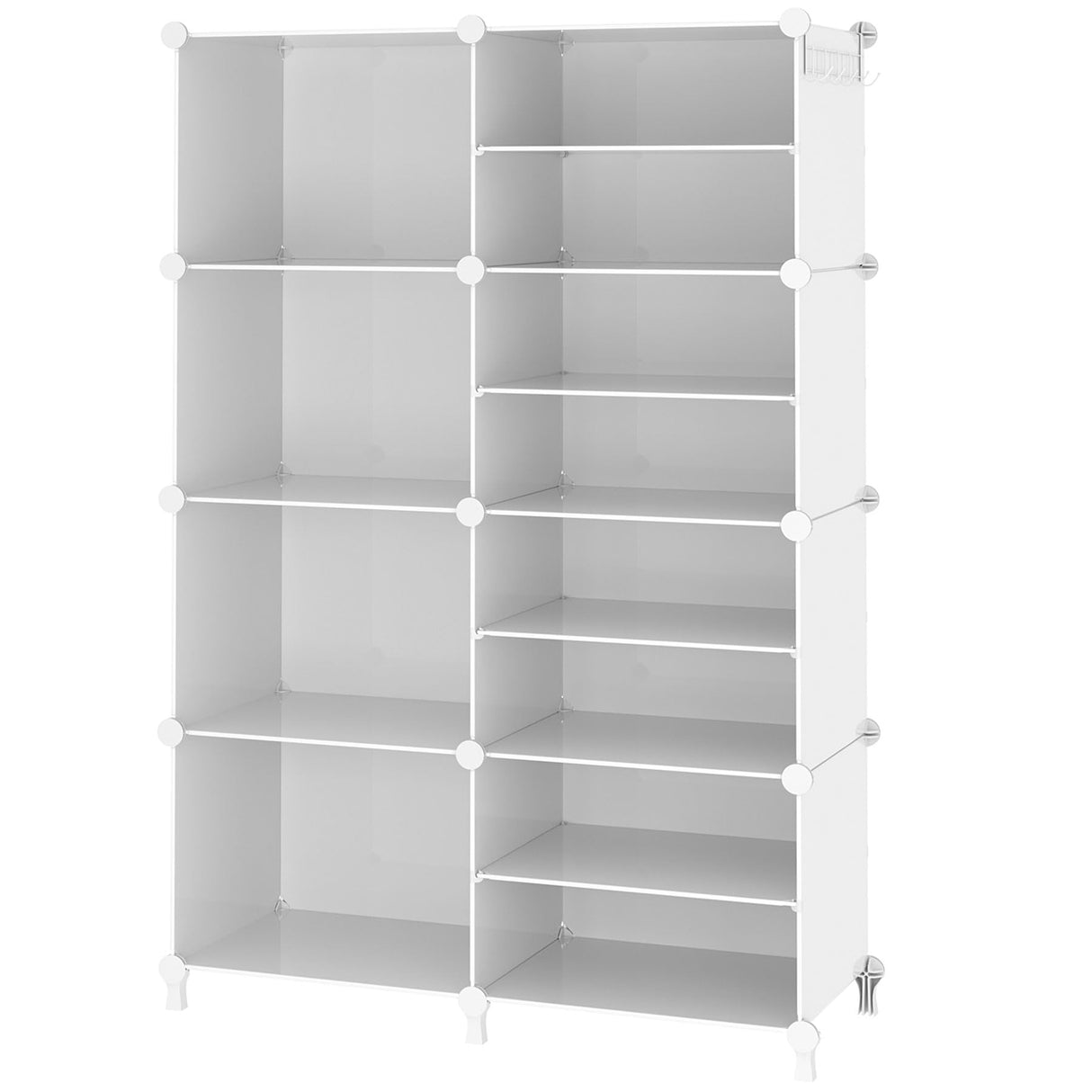 AWTATOS Closet Organizer 8 Cube Storage Shelves Closet Clothes Organizers and Storage Stackable Cubby Shelving for Closet Bedroom Living Room Office White AWTATOS