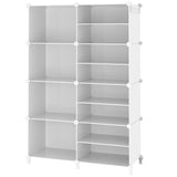 AWTATOS Closet Organizer 8 Cube Storage Shelves Closet Clothes Organizers and Storage Stackable Cubby Shelving for Closet Bedroom Living Room Office White AWTATOS