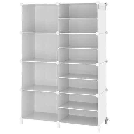 AWTATOS Closet Organizer 8 Cube Storage Shelves Closet Clothes Organizers and Storage Stackable Cubby Shelving for Closet Bedroom Living Room Office White AWTATOS