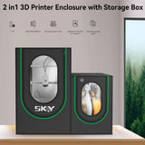 3D Printer Enclosure and Storage Box,Thermo-Hygrometer, LED Light, Fireproof Dustproof Tent Constant Temperature Protective Cover for Bambu Lab A1Series,Ender3 Series, Ender3 Neo 820 * 600 * 720mm Skouphy