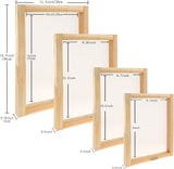 Caydo 31 Pieces Screen Printing Starter kit Include 4 Different Size of Wood Silk Screen Printing Frame with 110 Mesh, Squeegees, Inkjet Transparency Film, Ink Knife, Gloves and Mask Tape Caydo