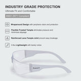 ProtectX 12 Pack Clear Anti Fog Safety Glasses, Protective Eyewear for Men Women, ANSI Z87.1 Impact Resistant Wrap-Around Lenses, Eye Protection for Work, Lab, Construction ProtectX