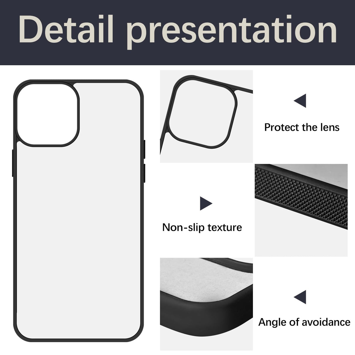 OKBA 10 PCS Sublimation Blank Phone Case for iPhone 15 Pro Max 6.7 Inch ，Matte Black Soft Shockproof DIY Customize Heat Press Rubber Protective Case OKBA