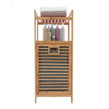 Xlsdlvcnxz Tilt Out Laundry Hamper with Shelves Bamboo Frame Non-Woven Basket for Clothes Storage Bathroom Organization Xlsdlvcnxz