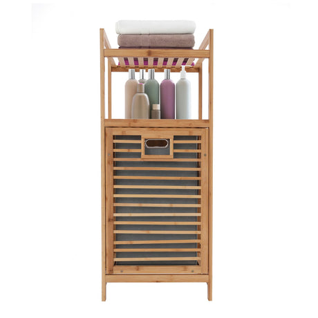 Xlsdlvcnxz Tilt Out Laundry Hamper with Shelves Bamboo Frame Non-Woven Basket for Clothes Storage Bathroom Organization Xlsdlvcnxz