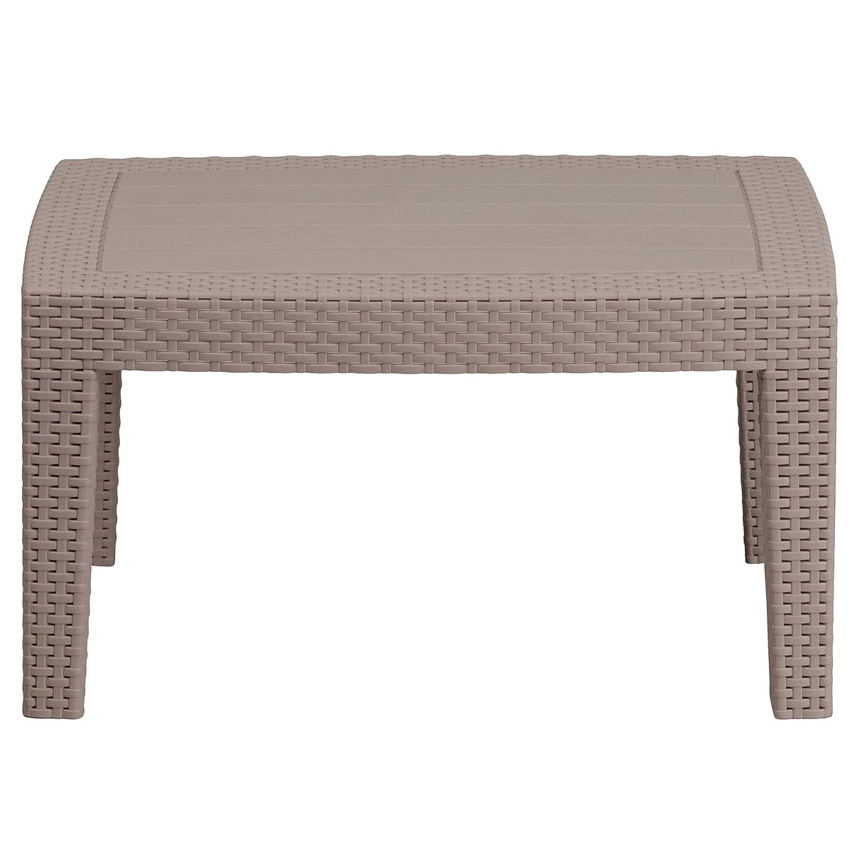 Flash Furniture Seneca Light Gray Faux Rattan Coffee Table Flash Furniture