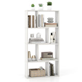 IFANNY Bookshelf, 48’’ Tall Bookcase with 8 Cubes, Small Bookshelf with Storage, Geometric Display Shelf, Wooden Bookshelves & Bookcases, Book Shelves for Bedroom, Living Room, Study (White) IFANNY