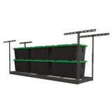 MonsterRax Overhead Garage Storage Rack 2x8, Ceiling Mounted Shelving, Adjustable Hanging Organizer, Heavy Duty Steel, 350 Pound Capacity, Color: Hammertone, Adjusts 24-45" from Ceiling MonsterRAX Storage Solutions