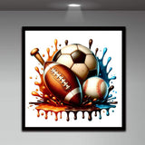 DIY 5D Diamond Art Painting Sport Balls 16x16 Inch for Adults Beginners. Round Full Drill Rhinestone Embroidery for Home Wall Decoration Generic