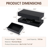 OC Orange-Casual LED Coffee Table with Storage, High Glossy Center Table with 2 Sliding Drawers, Modern Stylish Rectangle Coffee Table Double Layer with Open Display Shelf for Living Room (Black) OC Orange-Casual