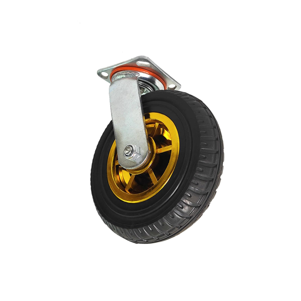 GaeaAuto 8 Inch Heavy Duty Casters Wheels Set of 4 Swivel Industrial Casters Rubber Wheels Tires for Cart Bench Shop Dolly Outdoor Wheels Replacement with 2 Brake and 3000Lbs Load Capacity, 4 Pack GaeaAuto