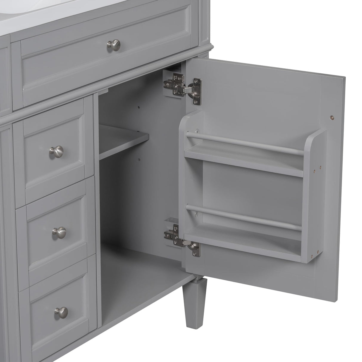 Virubi 30" Bathroom Vanity with Single Sink Combo, Modern Undermount Bathroom Sink Cabinet with 2 Drawers and a Tip-Out Drawer, Freestanding Bathroom Vanities, Soft Closing, Solid Wood Frame Virubi