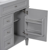 Virubi 30" Bathroom Vanity with Single Sink Combo, Modern Undermount Bathroom Sink Cabinet with 2 Drawers and a Tip-Out Drawer, Freestanding Bathroom Vanities, Soft Closing, Solid Wood Frame Virubi