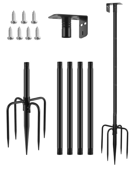 Gtongoko Smart Bird Feeder Pole, 79 Inch New Upgraded Hummingbird House Pole for Outdoor, Bird Buddy Pole, Bluebird House Pole Mount Kit, Adjustable Heavy Duty Bird Feeder Stand, Black Gtongoko