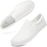 Women's Slip on Shoes Low Top Canvas Sneakers Non Slip Fashion Casual Shoes（White Mono.US8 hash bubbie