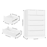 HOSTACK Modern 6 Drawer Dresser for Bedroom, Tall Chest of Drawers with Storage, Large Wood Storage Chest Organizer with Cut-Out Handle, Accent Storage Cabinet for Living Room, Entryway, Classic White HOSTACK