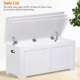 Epetlover Wooden Storage Chest Box with Flip-top Lid & Safety Hinge, 39.4 Inch Living Room Organizer, Bedroom Bench, White Epetlover