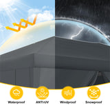 COBIZI Canopy 10x30 Pop Up Canopy Tent with 5 Sidewalls Party Tents for Parties Wedding Backyard Waterproof Canopy Outdoor Commercial Canopy Event Tent with Sandbags, Grey COBIZI