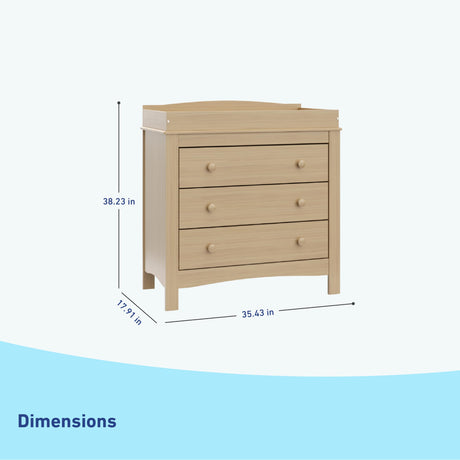 Graco Noah 3 Drawer Changing Table Dresser (Driftwood) – GREENGUARD Gold Certified, Includes Interlocking Drawer System Graco