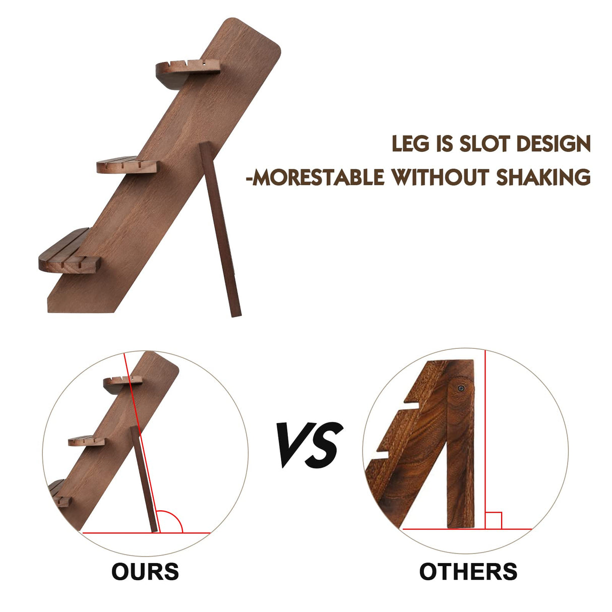 Wooden Display Riser,3 Tier Earring & Ring Holder Stands,Farmhouse Cupcake Stands ,Table Display Stand For Vendors,Organizer Showcase for Tabletop Shows and Home Using ,Wood Rustic Risers (Walnut) WHEARTED