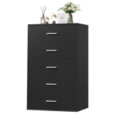 TTVIEW Tall Black Dresser, 5 Drawer Dressers with Large Capacity, Tall Dresser with Metal Handles, Chest of Drawers Cabinet Wood Dressers for Hallway Living Room TTVIEW
