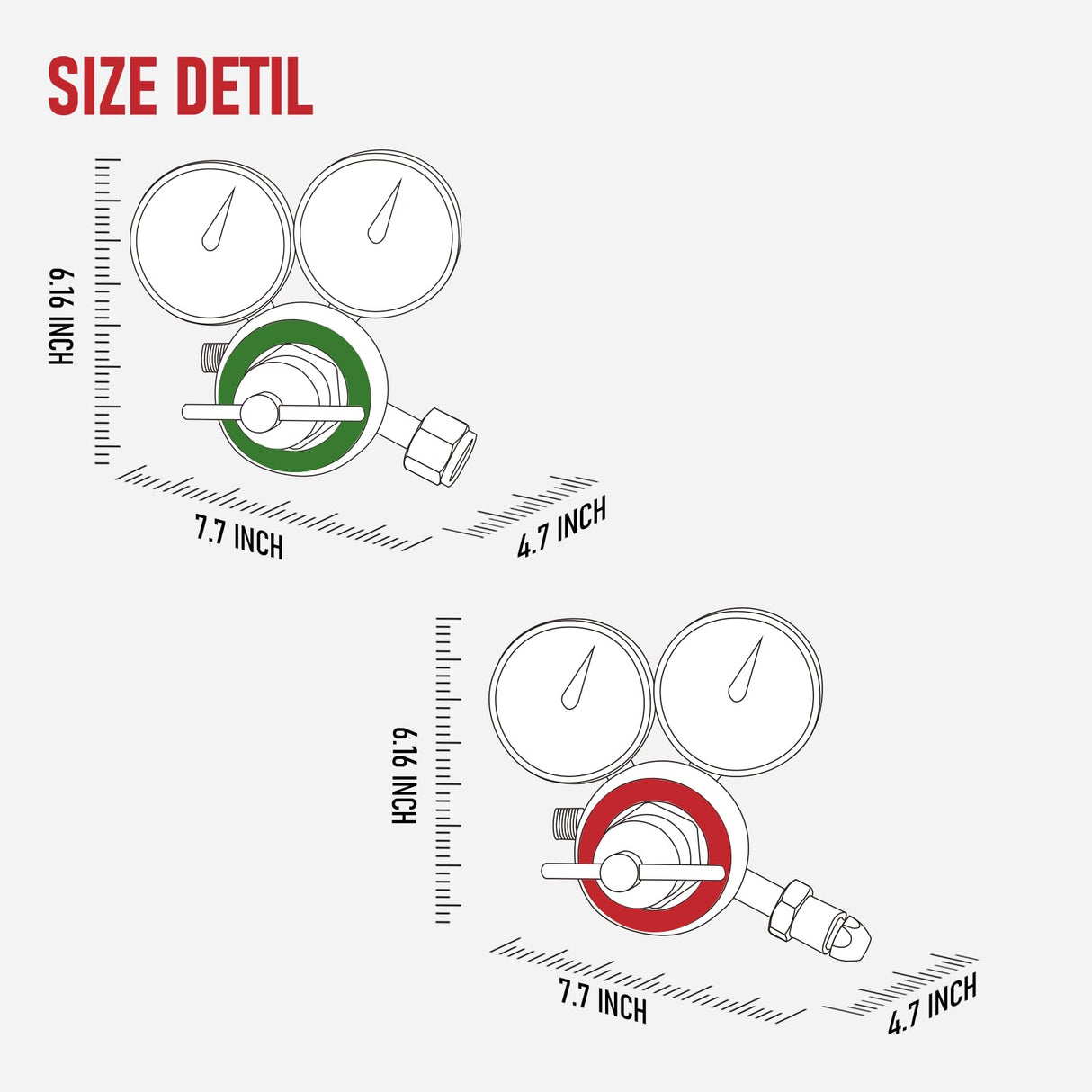 RX WELD Oxygen and Acetylene Regulators CGA540 and CGA510- Compatible with V-Style Welding Gas Torch Cutting, T-Handle RX WELD