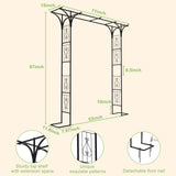 OUSHENG 7FT Garden Arch Arbor with Ground Stakes, Steel Frame Stand Trellis for Climbing Plants, Outdoor Archway Gate for Wedding Ceremony Decoration Party Vines Lawn Courtyard Patio Backyard OUSHENG