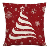 HOMMES Christmas Throw Pillow Covers 18 x 18 Inch Set of 4 Holiday Decorations Winter Decorative Cotton Linen Fabric Pillowcase for Christmas Home Sofa Couch Décor HOMMES
