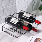 Countertop Wine Rack Freestanding, Small Metal Honeycomb Wine Holder Stand, Black 9 Bottle Organizer for Water Bottles, Tabletop Storage Rack for Home Kitchen Bar Handisen