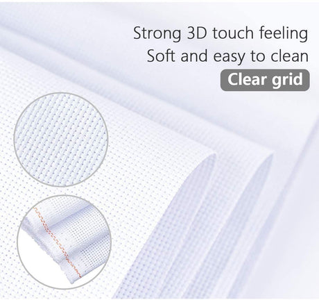 Cross Stitch Aida Fabric 14 Count, 59 by 39 Inch Large Size, Classic Reserve Cross Stitch Aida Cloth for Home DIY Embroidery Decoration MYFAMIREA
