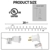 TW SHINE Warm White Christmas Lights, 20FT 100 Count Incandescent White Wire Christmas Tree Lights, Waterproof Xmas String Lights for Outdoor Indoor Home Party Decorations TW SHINE