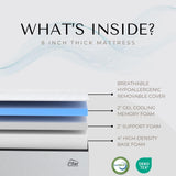 L’Baiet 8” Gel Memory Foam Mattress, King Size/Bed in a Box/Medium Firm/Breathable Cooling-Gel Comfort Technology/Pressure Relief/Comfy Support/Soft Fabric Cover/CertiPUR-US Certified L'Baiet