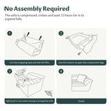 44" Modern Sectional Sofa, Upholstered Corduroy Cloud Couch with Deep Seat, Comfy Boneless Loveseat for Living Room, No Assembly Required, Dark Gray, Right Side SUNG7