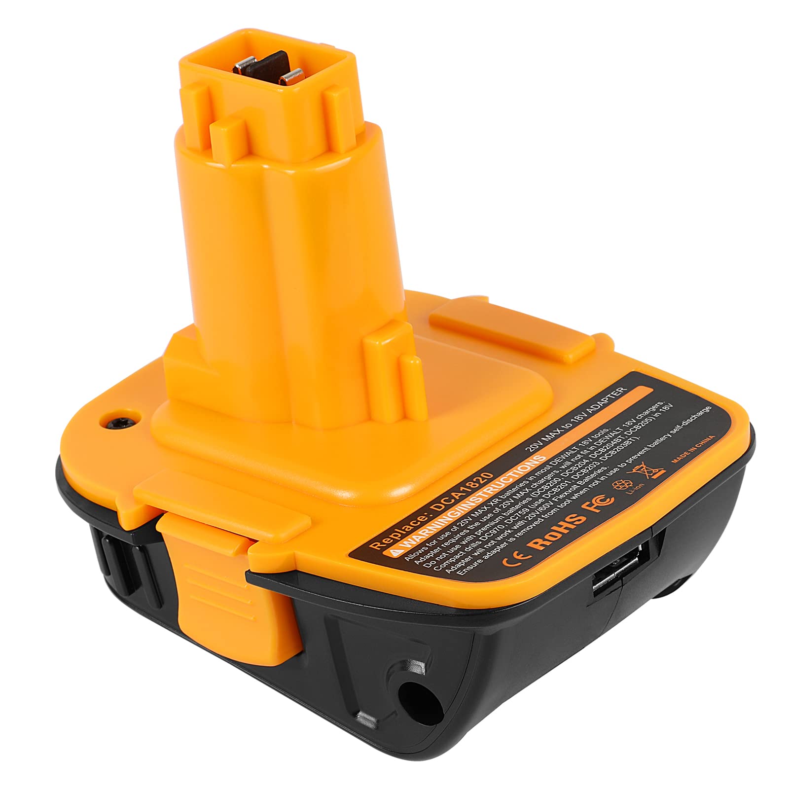 Replacement Battery Adapter DCA1820 for Dewalt 18V Tools, Convert 18V / 20V Lithium Battery to NiCad/NiMH Battery, Makes The Battery can be Used for Nickel Drill and Charger - WoodArtSupply