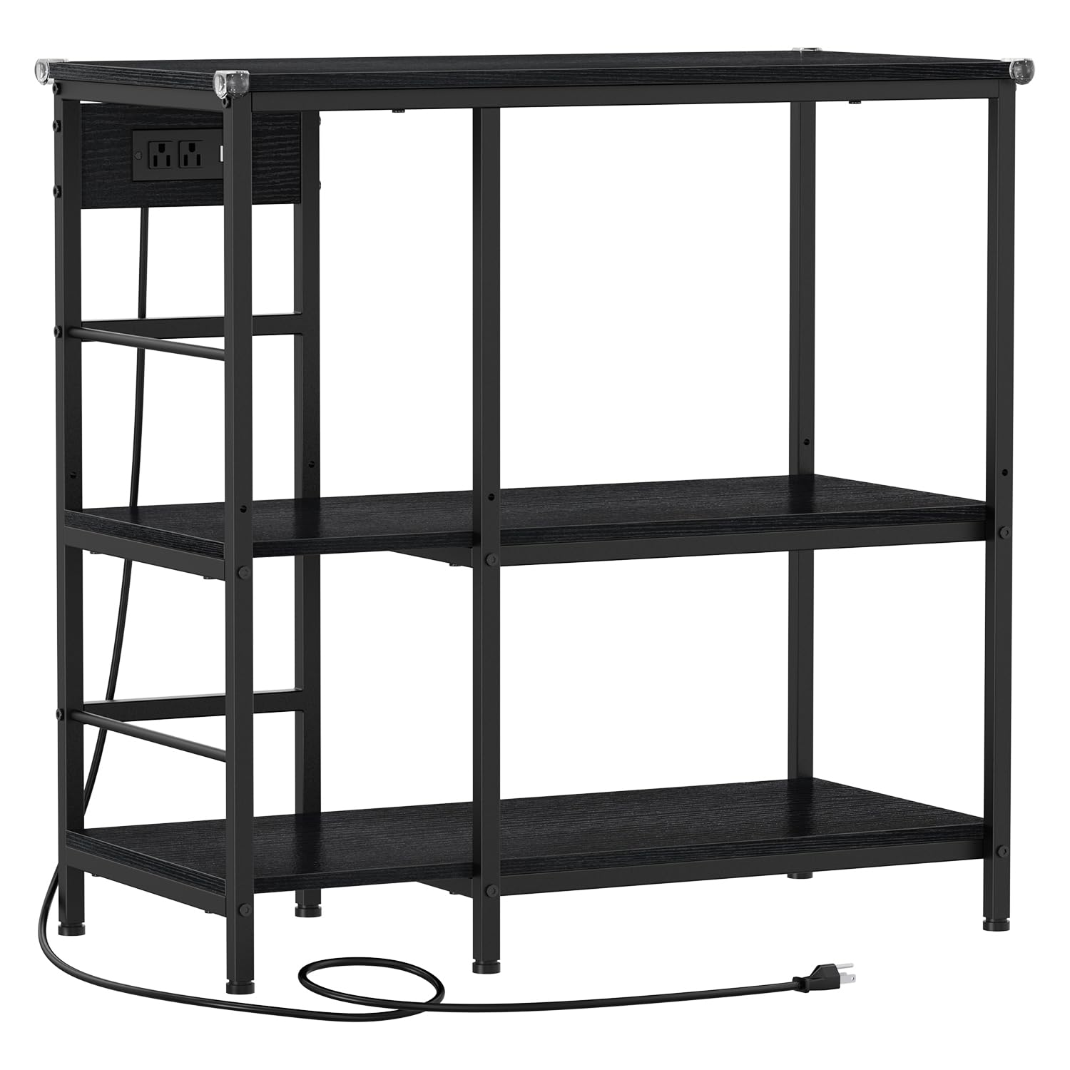 Snughome Fish Tank Stand with Charging Station, 10-29 Gallon Aquarium Stands 3-Tier, Adjustable Fish Tank Shelf for Home Heavy Duty Metal 33.07" x 16.53" x 32.67", Black - WoodArtSupply