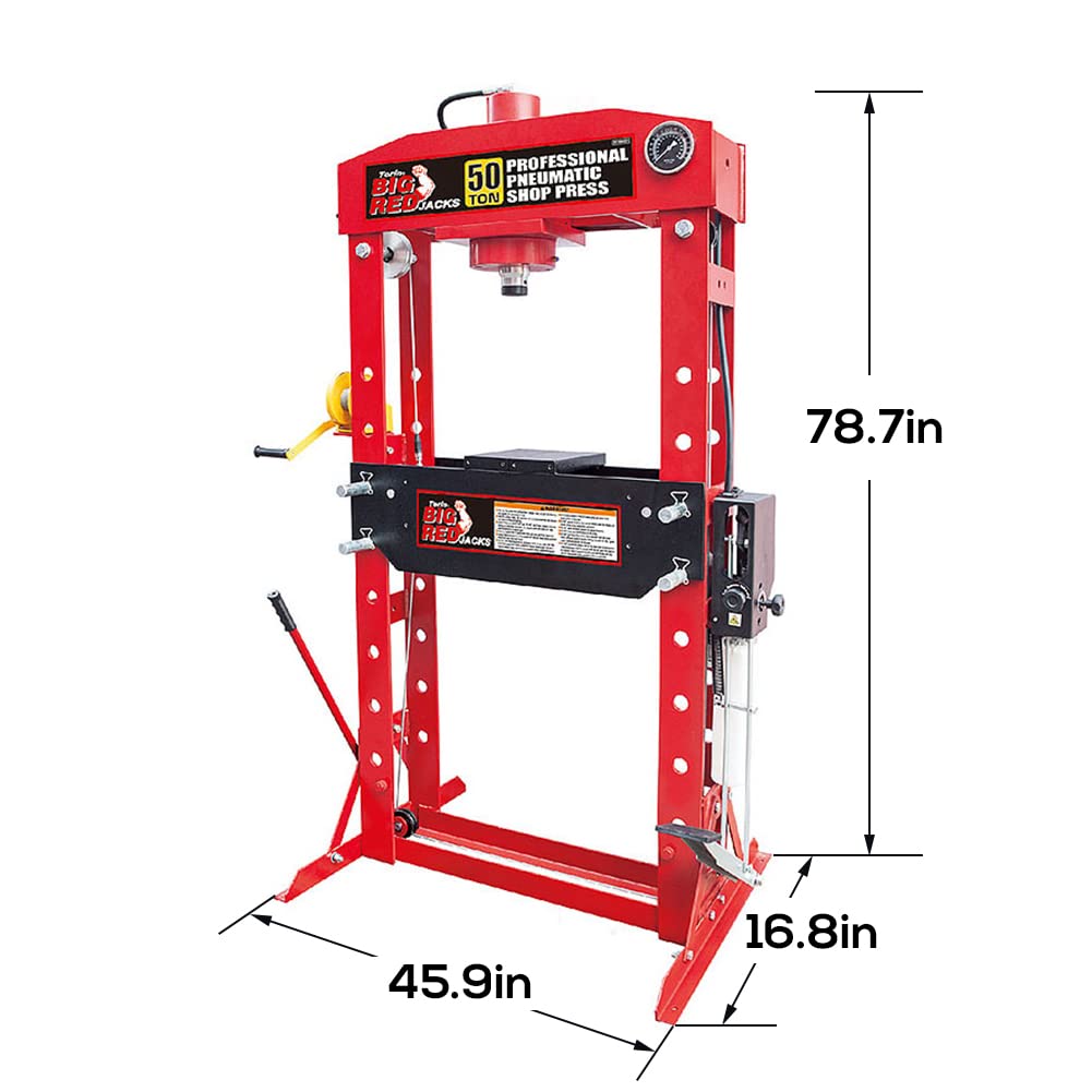 HPDMC 50 Ton H-Frame Hydraulic Shop Press with Floor Press Plates for Garage Shop - WoodArtSupply