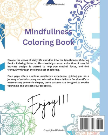 Mindfullness Coloring Book: Relaxing Patterns - Vol.1