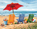 Apomelo 12x16 inches Diamond Art Beach DIY Diamond Painting Kit for Adults,Sunshine Beach Chair Apomelo