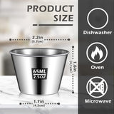 100 Pcs 2.5oz Stainless Steel Sauce Cups Dipping Cups Mental Condiment Cups Sauce Container Round Dipping Bowls Condiment Ramekins for Dish Butter Kitchen Restaurant Serving Party Dinner Cooking Mimorou