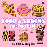 Food & Snacks Coloring Book: Bold & Easy Designs for Adults and kids (Bold & Easy Coloring Books) WoodArtSupply